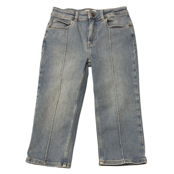 We The Free Straight Leg Capris Jean Size 27 Front Seam Light Wash Denim Stretch - Picture 1 of 6